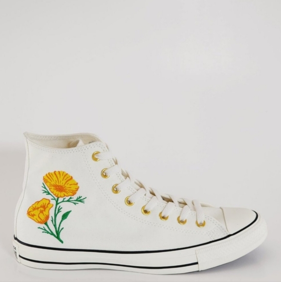 Converse CTAS Hi X You 'Floral Embroidery' Unisex Sneakers 163038C NWT - Picture 2 of 6